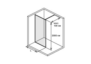 Душевая перегородка Aquatek Walk in с держателем AQ WIW 14020BL 140 см чёрный матовый